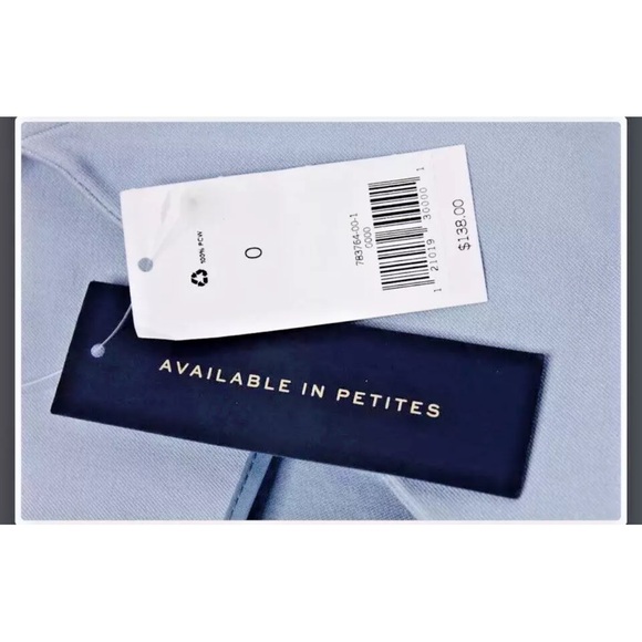 BANANA REPUBLIC Midi Ponte Sheath Dress V Neck Heather Light Blue Size 0 - NWT - Picture 7 of 12